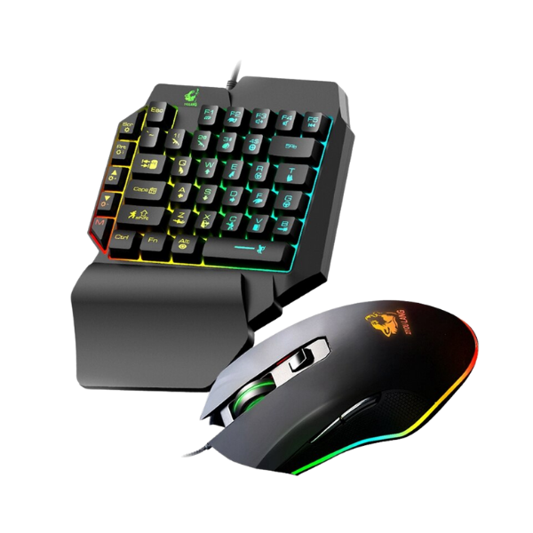 PACK TECLADO UNA MANO + MOUSE GAMER T1 Power-Play